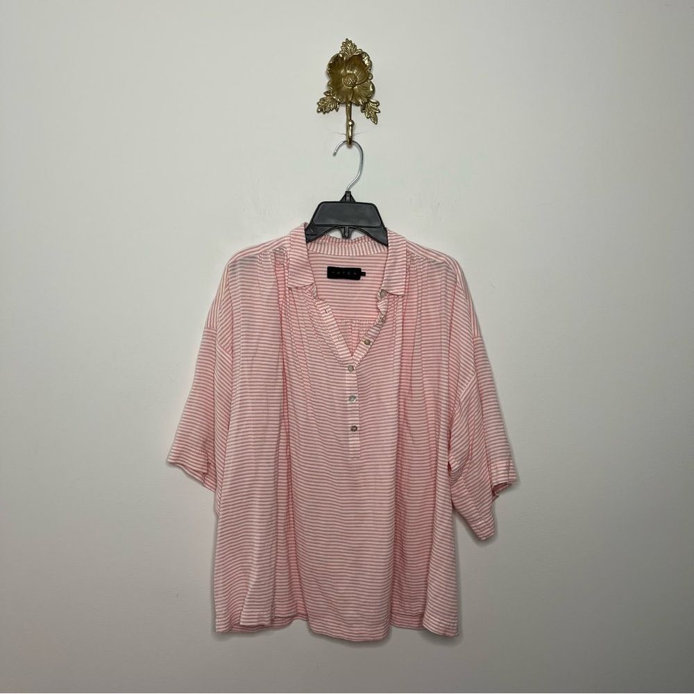 Hatch Pink and White Striped maternity Top